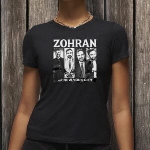 Monochrome Vintage-Style Campaign Tee, Zohran for New York City T-Shirt