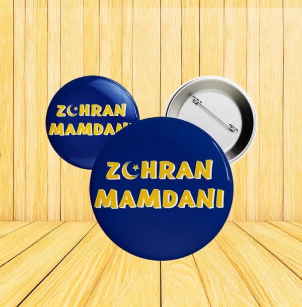 NYC Political Pinback Badge - Vote Zohran for Mayor, Zohran Mamdani Campaign Button