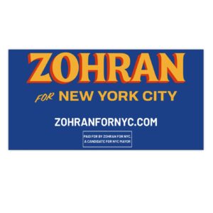 Official Zohran for New York City Bumper Sticker
