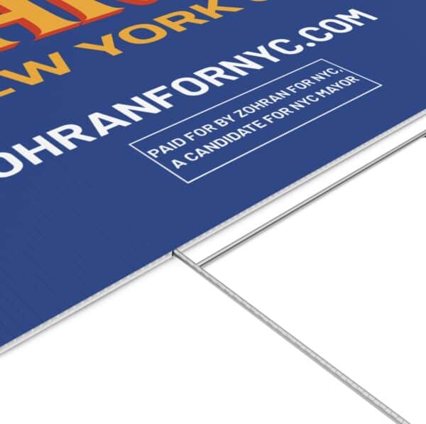 Official Zohran for New York City Yard Sign