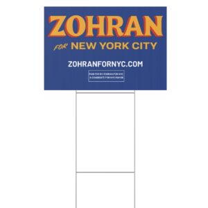 Official Zohran for New York City Yard Sign
