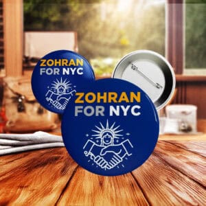 Political Pinback Badge - Vote Zohran for Mayor 2025, Zohran For NYC Campaign Button