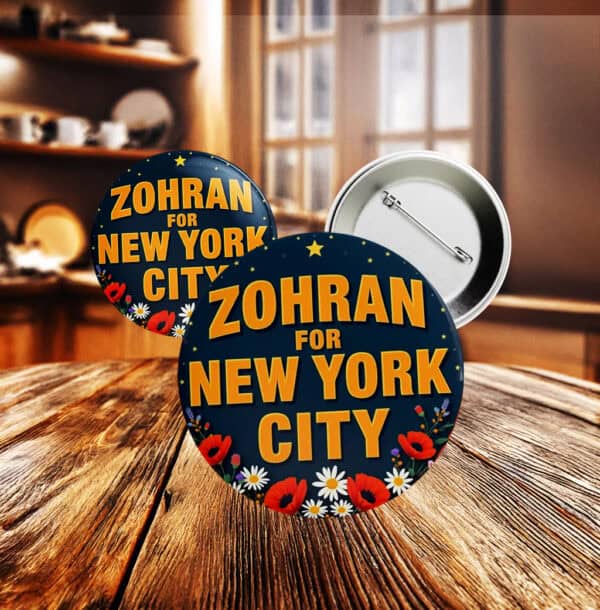 Progressive Political Campaign Badge-Zohran Mamdani for NYC Pin Button