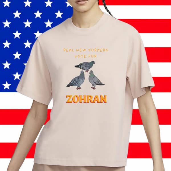 Real New Yorkers Vote for Zohran Pigeon Cropped T-Shirt