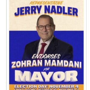 Representative Jerry nadler endorses Zohran Mamdani For Mayor Sticker