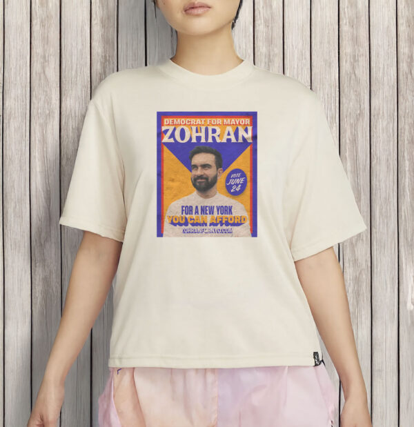 Retro Political Poster Style Tee-Zohran Mamdani for Mayor T-Shirt