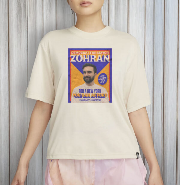 Retro Political Poster Style Tee-Zohran Mamdani for Mayor T-Shirt