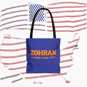Vote Zohran Mamdani for Mayor - Progressive Democrat Campaign Gift, Zohran Tote Bag