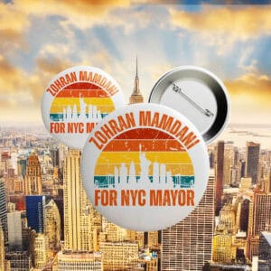 Vote for Zohran Campaign Badge-Zohran Mamdani For New York City Pin Button