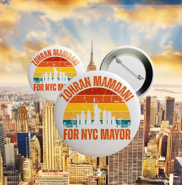 Vote for Zohran Campaign Badge-Zohran Mamdani For New York City Pin Button
