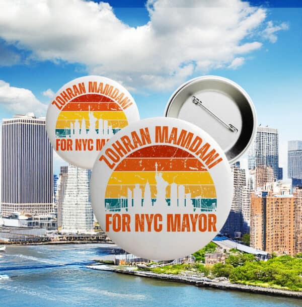 Vote for Zohran Campaign Badge-Zohran Mamdani For New York City Pin Button