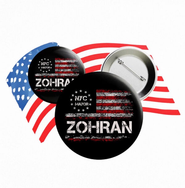 Vote for Zohran New York 2025 Campaign Button, Zohran Mayo for NYC Pin