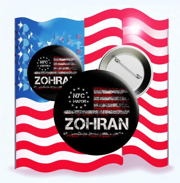 Vote for Zohran New York 2025 Campaign Button, Zohran Mayo for NYC Pin
