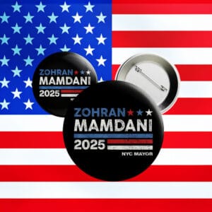 Vote for Zohran Pin – New York 2025 Campaign Button
