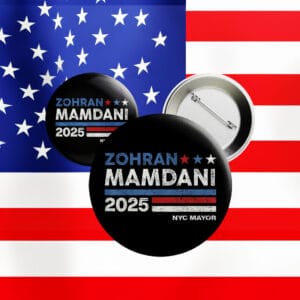 Vote for Zohran Pin – New York 2025 Campaign Button