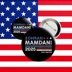 Vote for Zohran Pin – New York 2025 Campaign Button