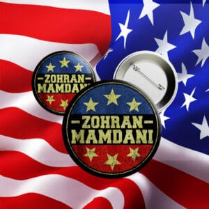 Vote for Zohran Pins – New York 2025 Campaign Button