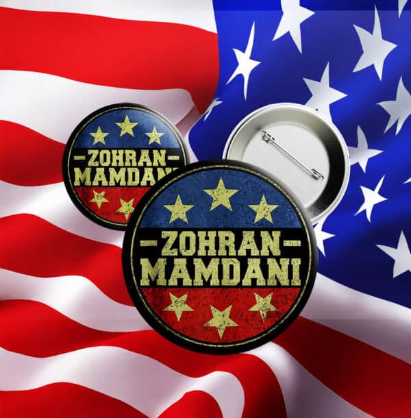 Vote for Zohran Pins – New York 2025 Campaign Button