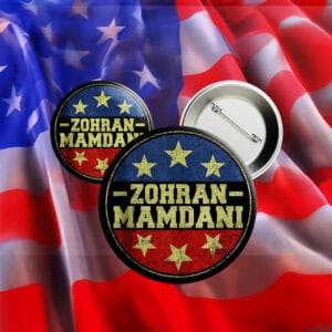 Vote for Zohran Pins – New York 2025 Campaign Button