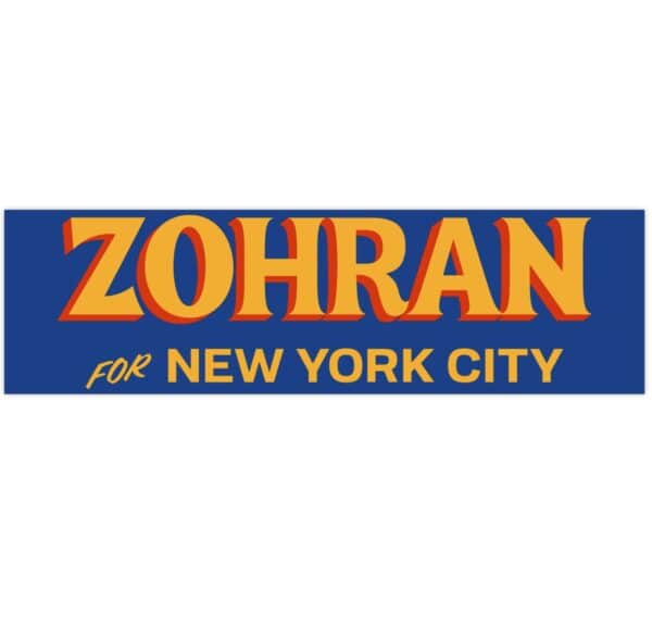 Zohran For New York City Bumper Sticker