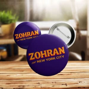 Zohran For New York City Campaign Button – Purple NYC Mayor 2025 Pin