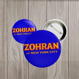 Zohran Mamdani For New York City 2025 Button Pin