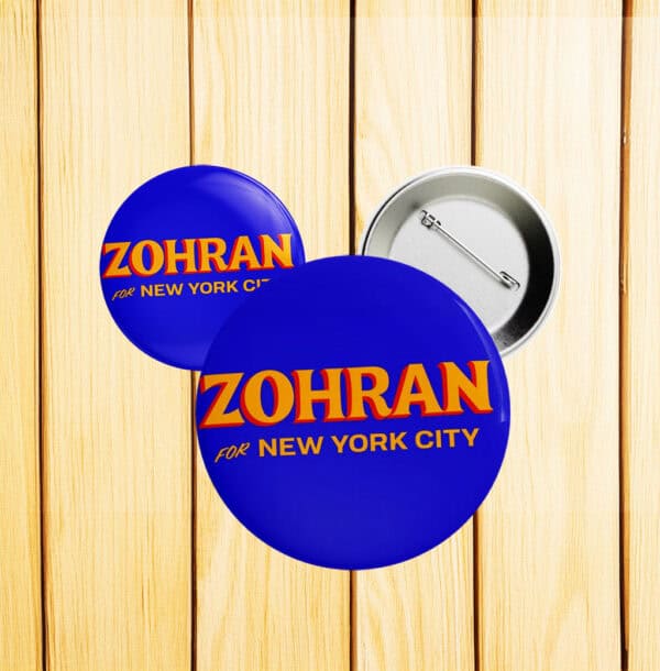 Zohran Mamdani For New York City 2025 Button Pin