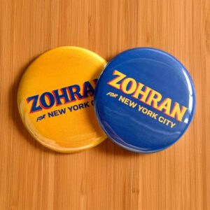 Zohran Mamdani NYC Mayor Button – Campaign 2025 Pin 