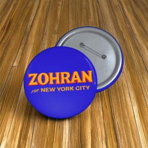 Zohran Mamdani for New York City Button Pin