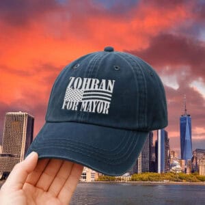 Zohran for NYC with American Flag Design, Mayor Mamdani 2025 Embroidered Hat