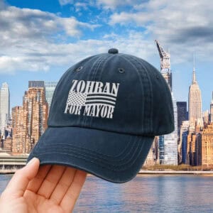 Zohran for NYC with American Flag Design, Mayor Mamdani 2025 Embroidered Hat