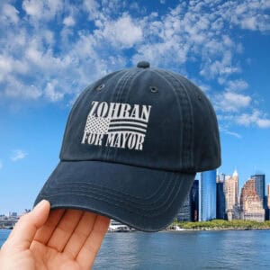 Zohran for NYC with American Flag Design, Mayor Mamdani 2025 Embroidered Hat