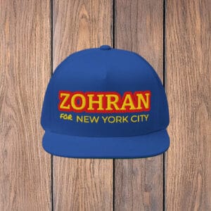 Zohran for New York City Flat Bill Hats – Embroidered Mayor Mamdani 2025 Cap