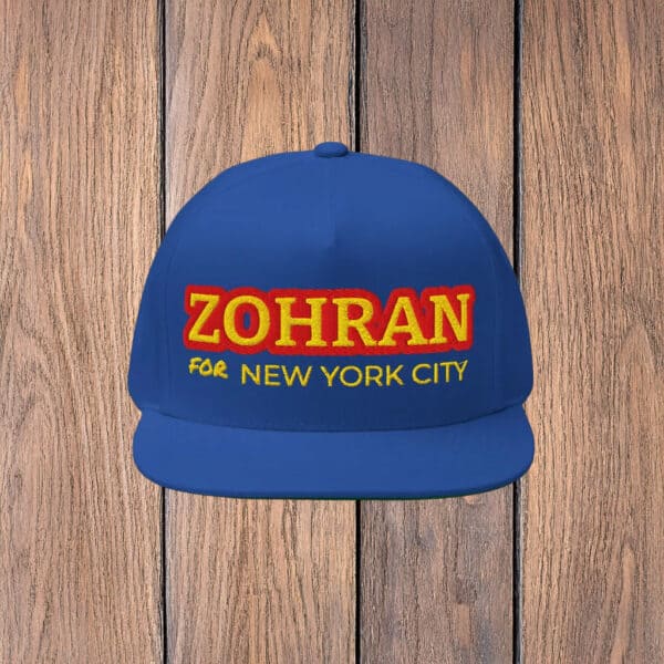 Zohran for New York City Flat Bill Hats – Embroidered Mayor Mamdani 2025 Cap
