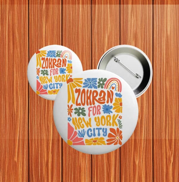 Anti-Trump NYC Election Badge, Subtle Zohran For New York City Pin