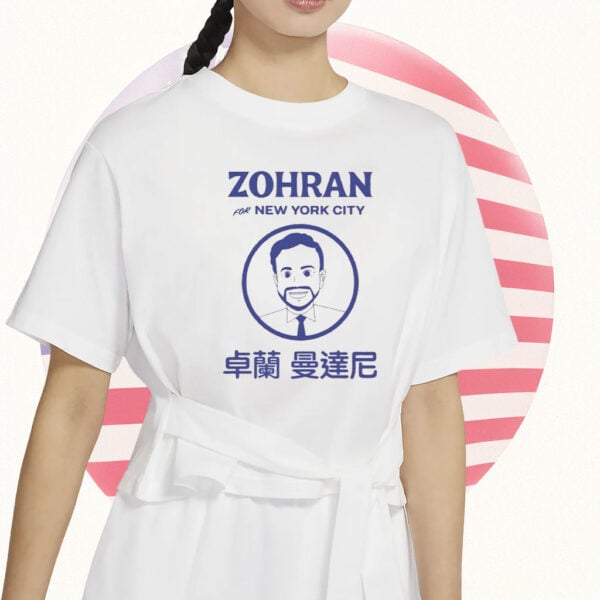 Bilingual Manga-Inspired Campaign Tee, Anime Style Zohran for New York City T-Shirt
