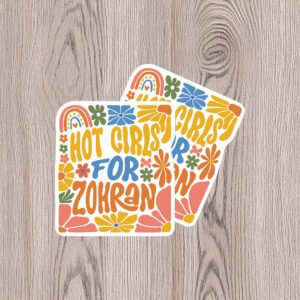 Boho Retro Floral Progressive NYC Campaign Decal, Hot Girls for Zohran Sticker