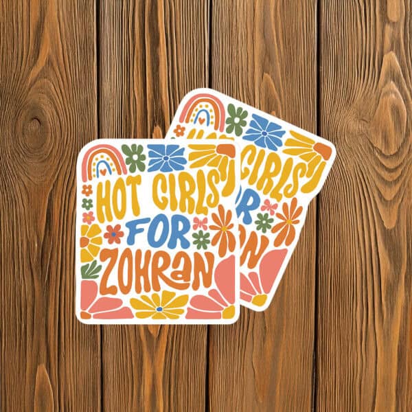 Boho Retro Floral Progressive NYC Campaign Decal, Hot Girls for Zohran Sticker