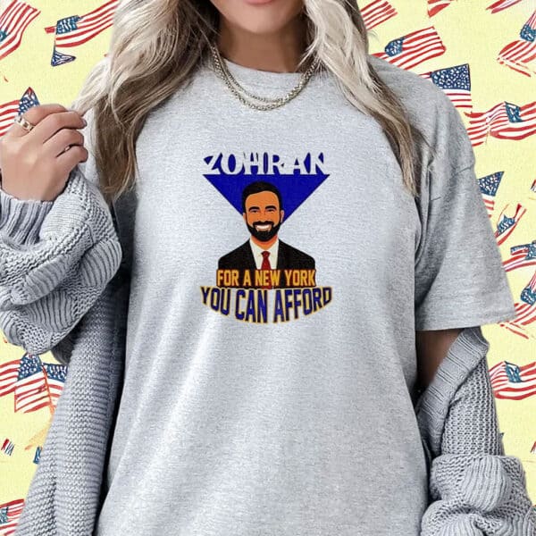 For A New York You Can Afford Tee, Zohran Mamdani Cartoon T-Shirt