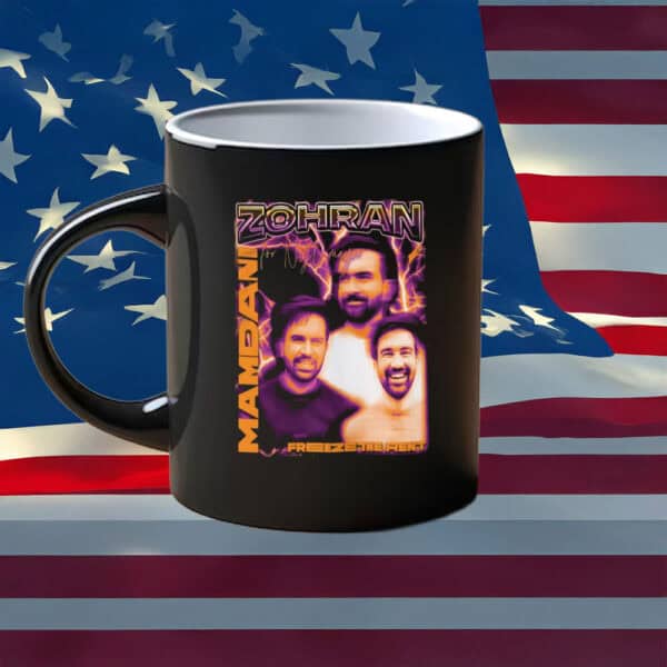 Freeze the Rent – Electric Retro Campaign Design, Zohran Mamdani for NYC Mayor Mug