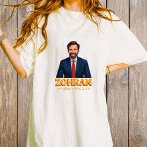 Illustrated Mayor Mamdani 2025 Campaign Tee, Zohran For New York City Shirt