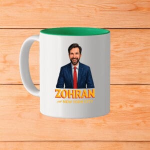 Illustrated Zohran For New York City Campaign Cup, Mayor Mamdani 2025 Mug