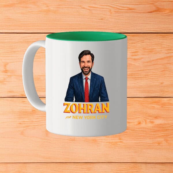 Illustrated Zohran For New York City Campaign Cup, Mayor Mamdani 2025 Mug