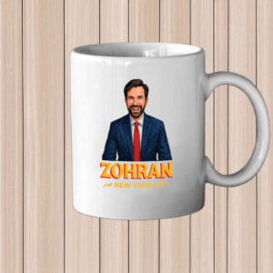 Illustrated Zohran For New York City Campaign Cup, Mayor Mamdani 2025 Mug