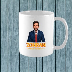 Illustrated Zohran For New York City Campaign Cup, Mayor Mamdani 2025 Mug