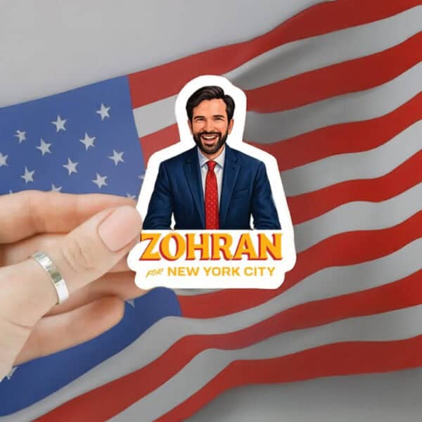 Illustrated Zohran Mamdani 2025 Campaign Decal-Zohran For New York City Sticker