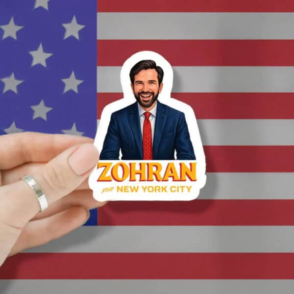 Illustrated Zohran Mamdani 2025 Campaign Decal-Zohran For New York City Sticker