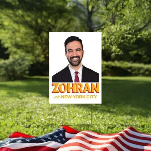 Mayor Mamdani 2025 Campaign Lawn Sign, Vote Zohran Rank Zohran, Zohran for New York City Yard Sign
