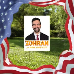 Mayor Mamdani 2025 Campaign Lawn Sign, Vote Zohran Rank Zohran, Zohran for New York City Yard Sign