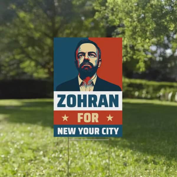 Mayor Mamdani 2025 Campaign Lawn Sign, Zohran for New York City Yard Sign
